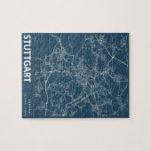 Stuttgart Duitsland — Minimale stadskaartkunst Legpuzzel (Horizontaal)