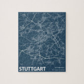 Stuttgart Duitsland — Minimale stadskaartkunst Legpuzzel (Verticaal)