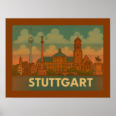 Stuttgart Duitsland Stad Kunst Poster (Voorkant)