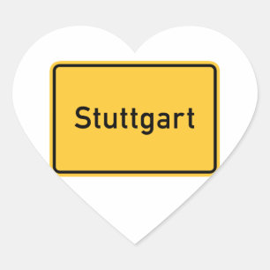 Stuttgart, Duitsland verkeersbord Hart Sticker