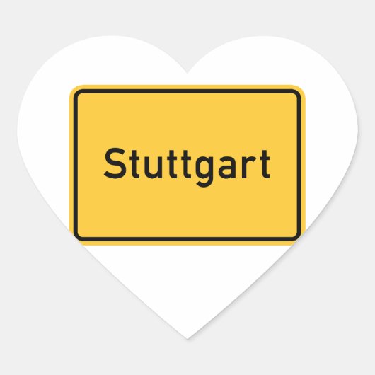 Stuttgart, Duitsland verkeersbord Hart Sticker (Voorkant)