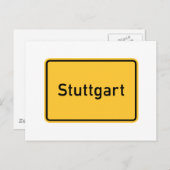 Stuttgart, Duitsland wegwijzer Briefkaart (Voorkant / Achterkant)