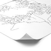 Stuttgart, Duitsland (zwart op wit) Poster (Hoek)