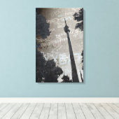 Stuttgart Fernsehturm Art Poster Canvas Afdruk (Insitu (Houten vloer))