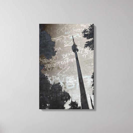 Stuttgart Fernsehturm Art Poster Canvas Afdruk (Voorkant)