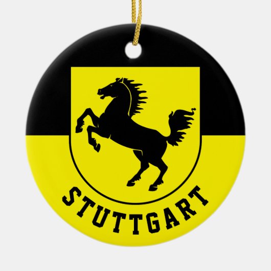 Stuttgart Flag (Duitsland) Keramisch Ornament (Voorkant)