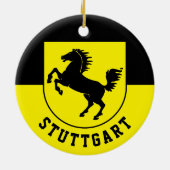 Stuttgart Flag (Duitsland) Keramisch Ornament (Achterkant)