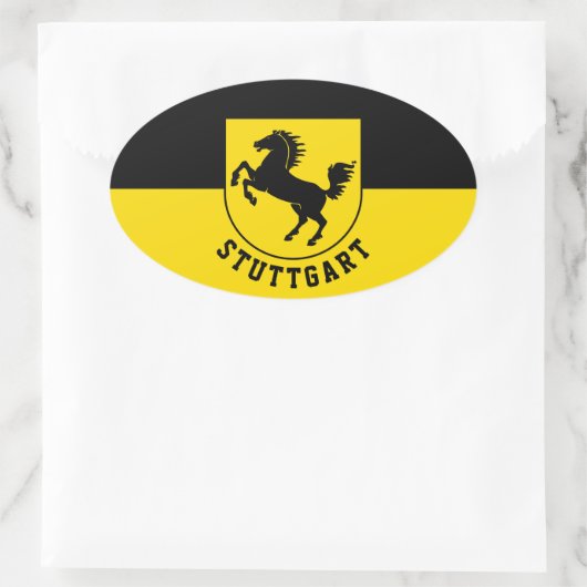 Stuttgart Flag (Duitsland) Ovale Sticker (Tas)