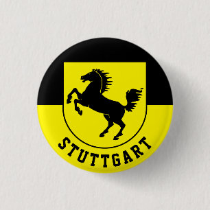 Stuttgart Flag (Duitsland) Ronde Button 3,2 Cm