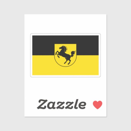 Stuttgart Flag (Duitsland) Sticker (Vel)