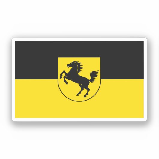 Stuttgart Flag (Duitsland) Sticker (Voorkant)
