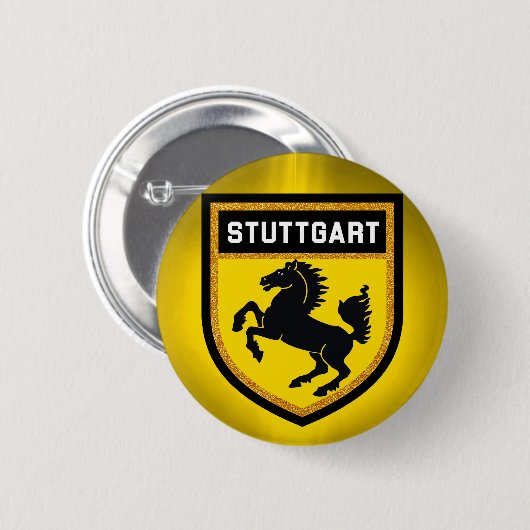 Stuttgart Flag Ronde Button 5,7 Cm (Voorkant /achterkant)