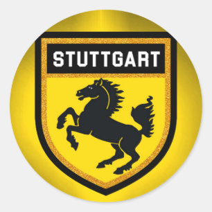 Stuttgart Flag Ronde Sticker