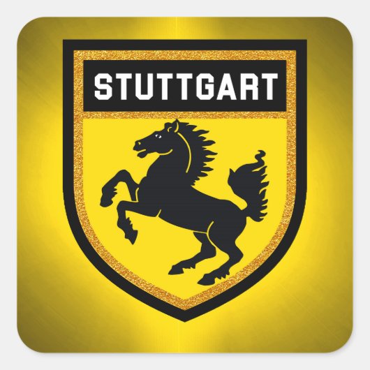 Stuttgart Flag Vierkante Sticker (Voorkant)