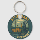Stuttgart Germany City Art Sleutelhanger (Voorkant)