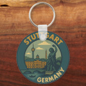 Stuttgart Germany City Art Sleutelhanger (Achterkant)