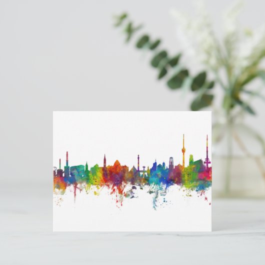 Stuttgart Germany Skyline Briefkaart (Staand voorkant)