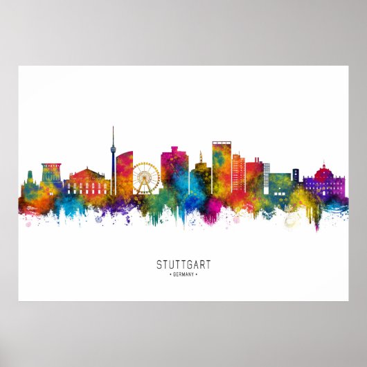 Stuttgart Germany Skyline Poster (Voorkant)