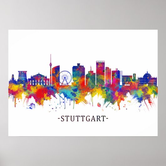 Stuttgart Germany Skyline Poster (Voorkant)