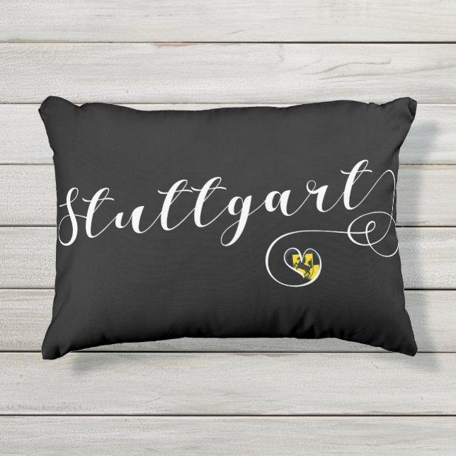 Stuttgart Heart Accent Pillow, Duitsland Buitenkussen (Voorkant)
