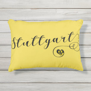 Stuttgart Heart Accent Pillow, Duitsland Buitenkussen
