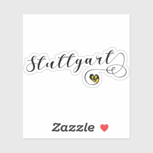 Stuttgart Heart Flag Sticker (Vel)