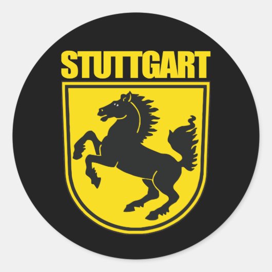 Stuttgart Ronde Sticker (Voorkant)