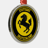 Stuttgart Round Emblem Metalen Ornament (Rechts)
