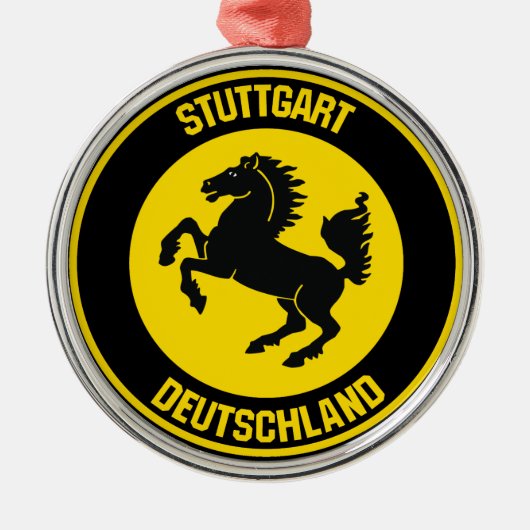 Stuttgart Round Emblem Metalen Ornament (Voorkant)