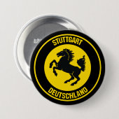 Stuttgart Round Emblem Ronde Button 7,6 Cm (Voorkant /achterkant)