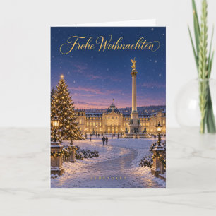 Stuttgart Schlossplatz Prettig Kerstfeest Feestdagen Kaart