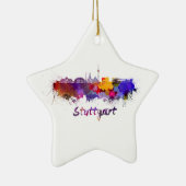 Stuttgart skyline in watercolor keramisch ornament (Rechts)