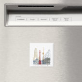 Stuttgart skyline poster magneet (Insitu (Vaatwasser))