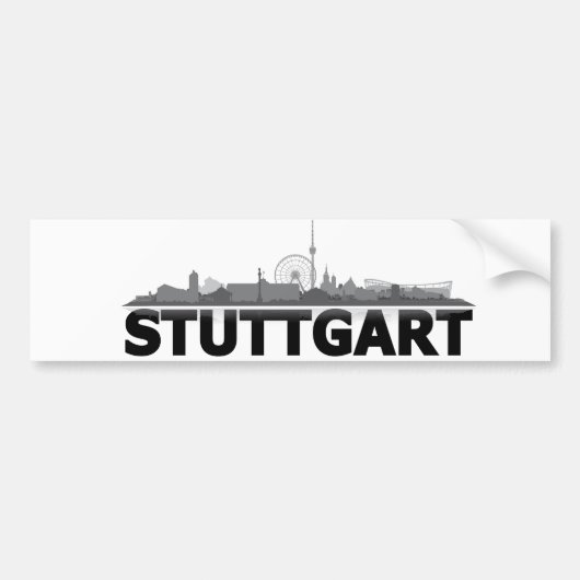 Stuttgart Stadt Skyline - Autoaufkleber /Aufkleber Bumpersticker (Voorkant)