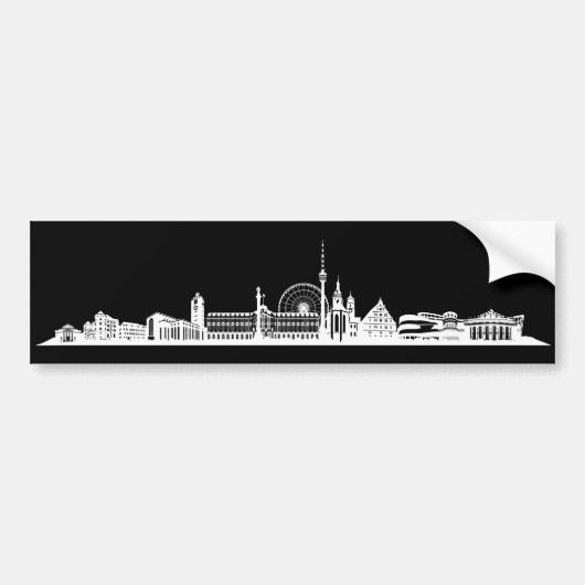 Stuttgart Stadt Skyline - Autoaufkleber /Aufkleber Bumpersticker (Voorkant)