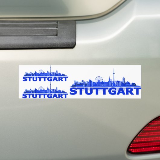 Stuttgart Stadt Skyline - Autoaufkleber /Aufkleber Bumpersticker (Op auto)