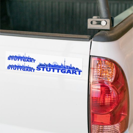 Stuttgart Stadt Skyline - Autoaufkleber /Aufkleber Bumpersticker (Op Truck)