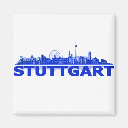 Stuttgart Stadt Skyline - Magnet (Voorkant)