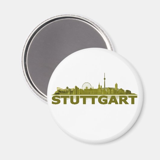 Stuttgart Stadt Skyline - Magnet (Voorkant / Achterkant)