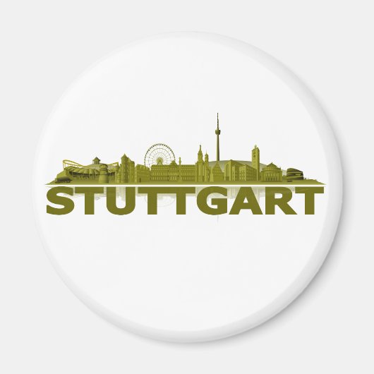 Stuttgart Stadt Skyline - Magnet (Voorkant)