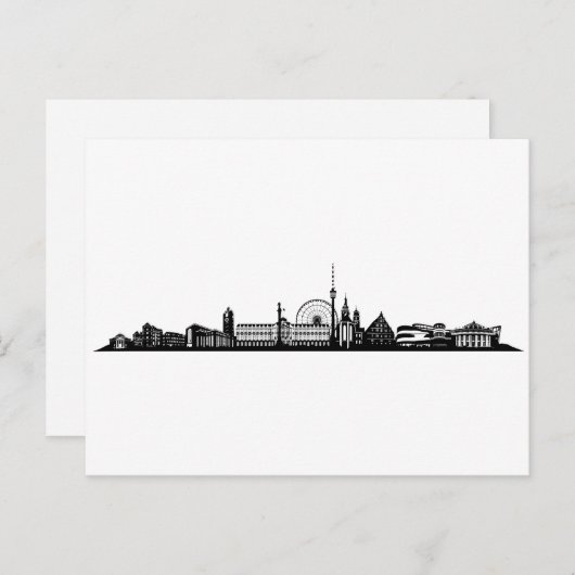 Stuttgart Stadt Skyline - Postkarte Briefkaart (Voorkant / Achterkant)