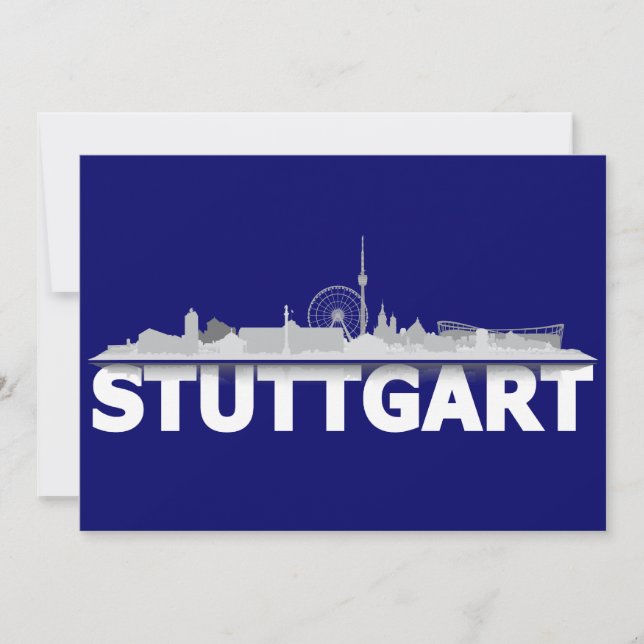 Stuttgart Stadt Skyline - Postkarte / Klappkarte (Voorkant)