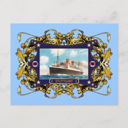 Stuttgart  Steamship Passenger Ship Briefkaart (Voorkant)