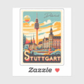 Stuttgart TV-toren - Fernsehturm Duitsland cadeau Sticker (Vel)