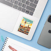 Stuttgart TV-toren - Fernsehturm Duitsland cadeau Sticker (Laptop met iPhone)