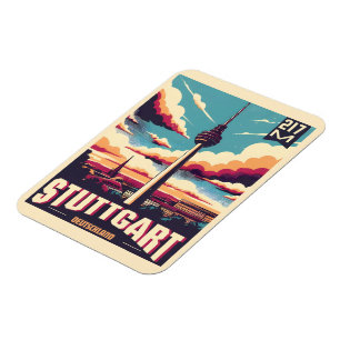  Stuttgart TV Tower Fernsehturm Duits cadeau Magneet