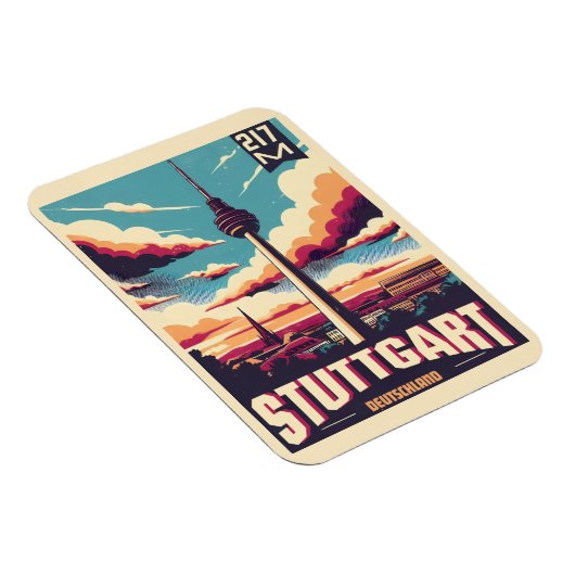  Stuttgart TV Tower Fernsehturm Duits cadeau Magneet (Rechterzijde)