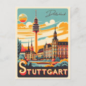 Stuttgart TV Tower - Fernsehturm Duitsland cadeau Briefkaart (Voorkant)