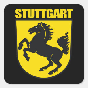 Stuttgart Vierkante Sticker