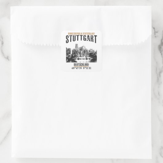 Stuttgart Vierkante Sticker (Tas)